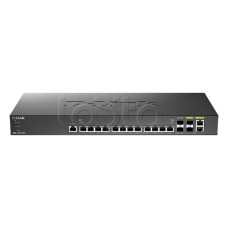 Настраиваемый L2+ коммутатор с 12 портами 10GBase-T, 2 портами 10GBase-X SFP+ и 2 комбо-портами 10GBase-T/SFP+ D-Link DXS-1210-16TC/B1A