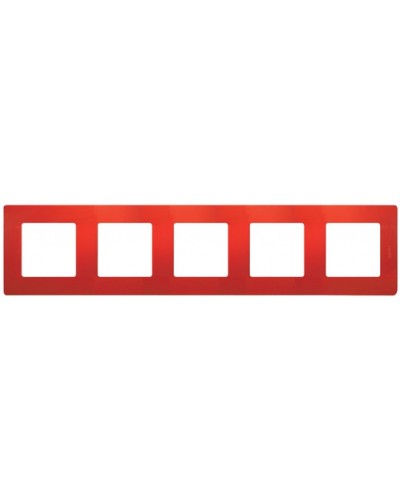 Рамка 5 постов Etika красный Legrand 672535 в Бийске Аксессуары для кабель-канала Pintop.ru