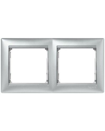 Рамка 2 поста горизонтальный монтаж алюминий Valena Legrand 770152 в Бийске Аксессуары для кабель-канала Pintop.ru